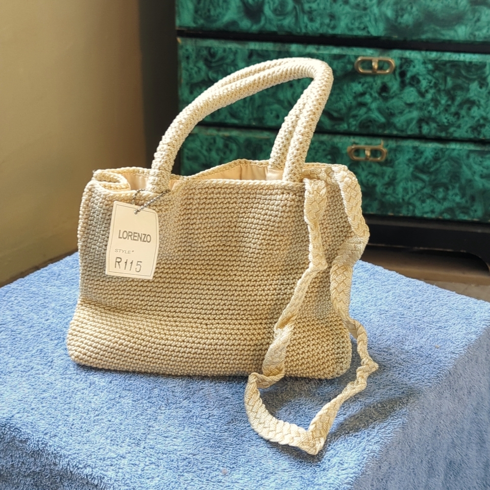 Lorenzo crochet tote bag with shoulder strap